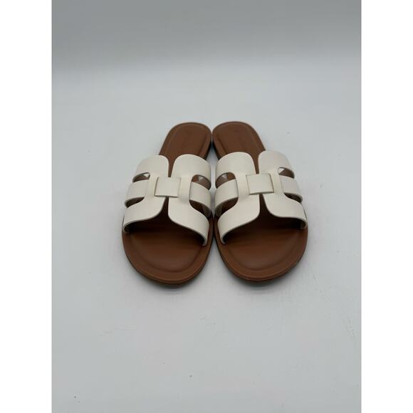 The Drop Women's Moniki Flat H-Band Slide Sandal Size 7 White - Picture 1 of 5
